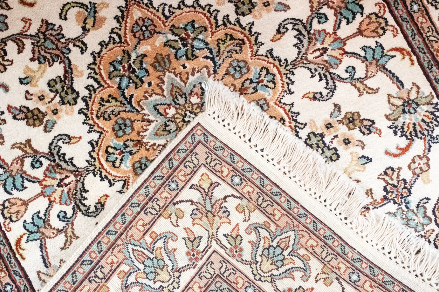 Orientteppich 125 x 80 cm Kaschmir-Seide handgeknüpft