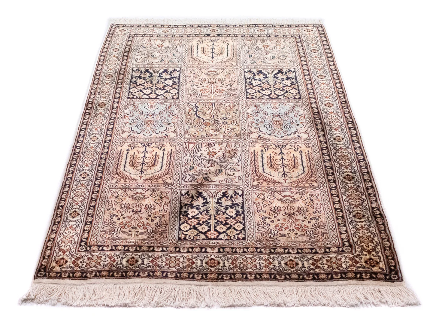Orientteppich Nordindien 135 x 78 cm Kaschmir-Seide handgeknüpft
