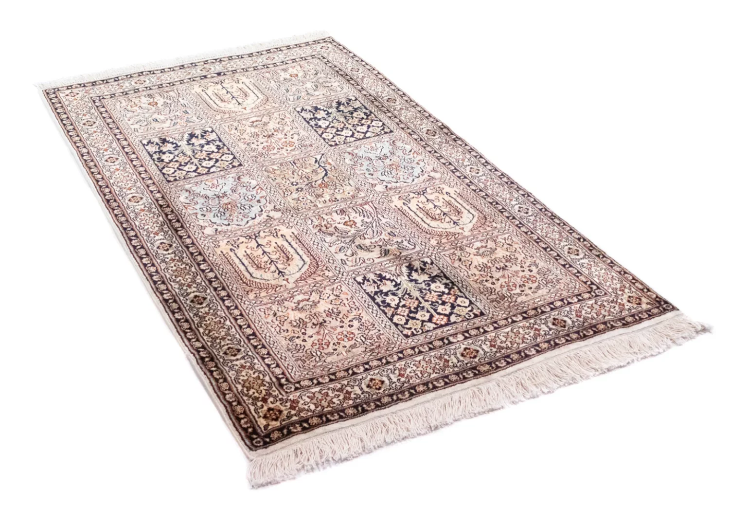 Orientteppich Nordindien 135 x 78 cm Kaschmir-Seide handgeknüpft