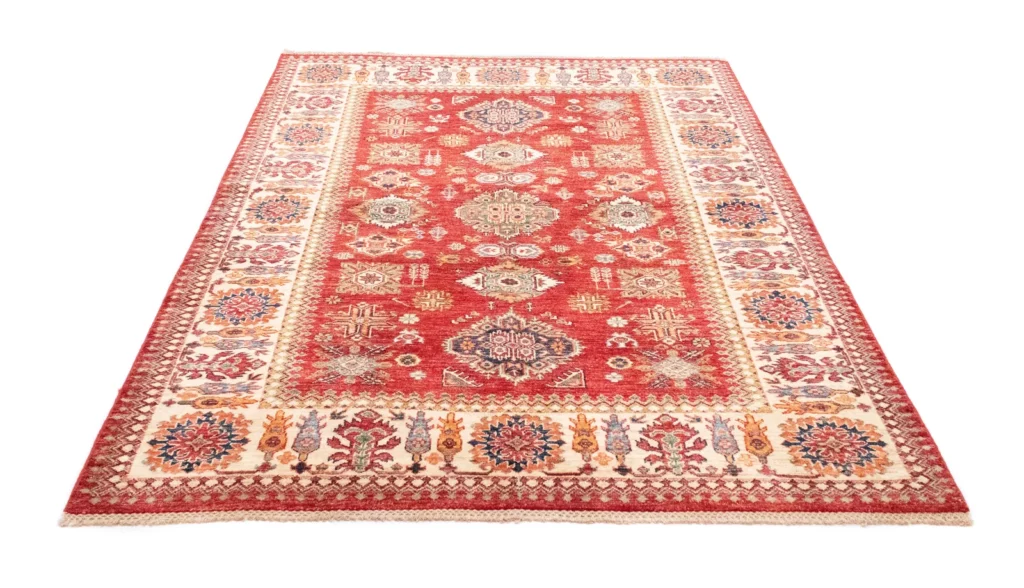 Orientteppich Kazak 199 x 158 cm Wolle handgeknüpft