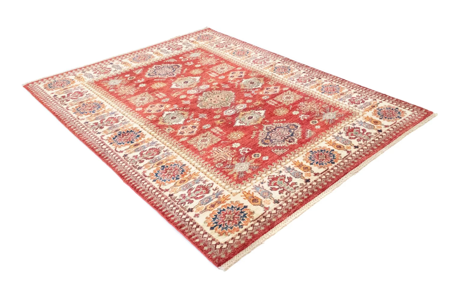 Orientteppich Kazak 199 x 158 cm Wolle handgeknüpft