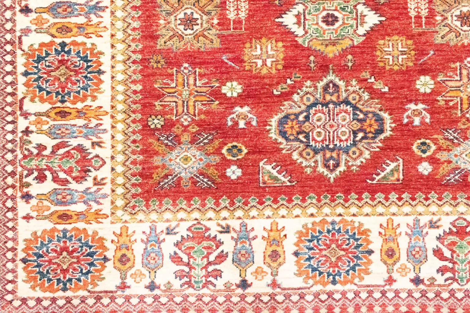 Orientteppich Kazak 199 x 158 cm Wolle handgeknüpft