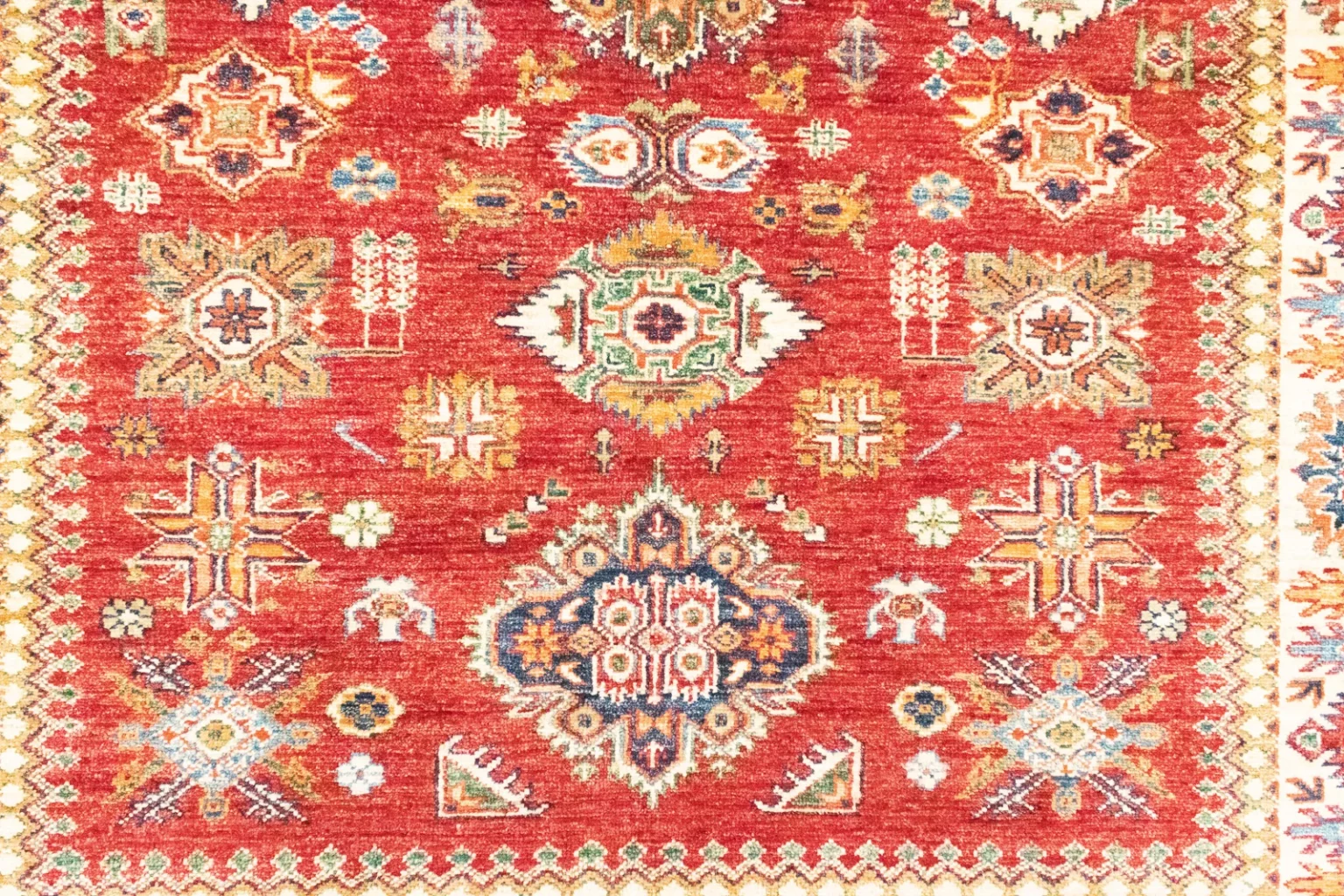 Orientteppich Kazak 199 x 158 cm Wolle handgeknüpft
