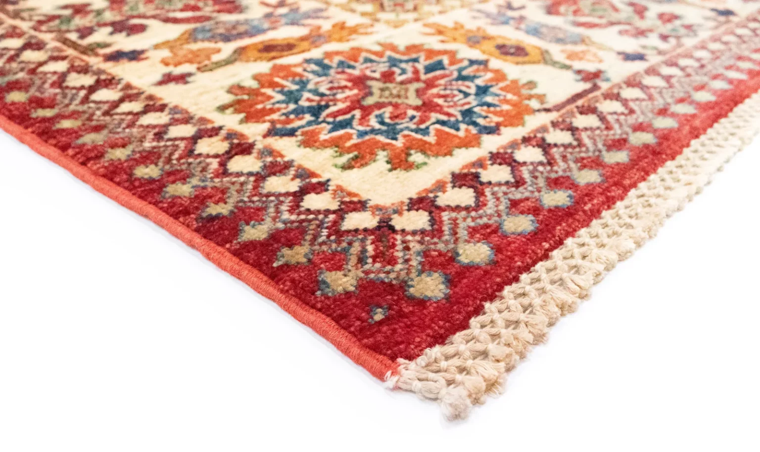 Orientteppich Kazak 199 x 158 cm Wolle handgeknüpft