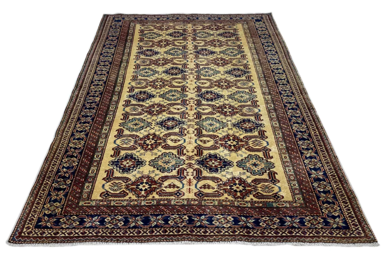 Orientteppich Kazak 218 x 143 cm Wolle handgeknüpft