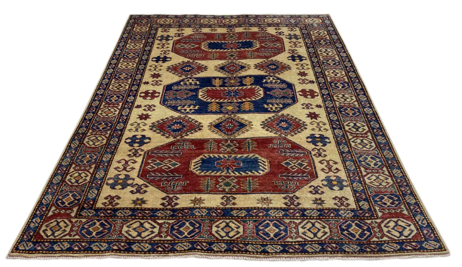 Orientteppich Kazak 224 x 167 cm Wolle handgeknüpft