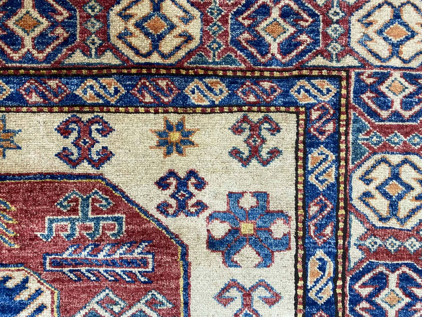 Orientteppich Kazak 224 x 167 cm Wolle handgeknüpft