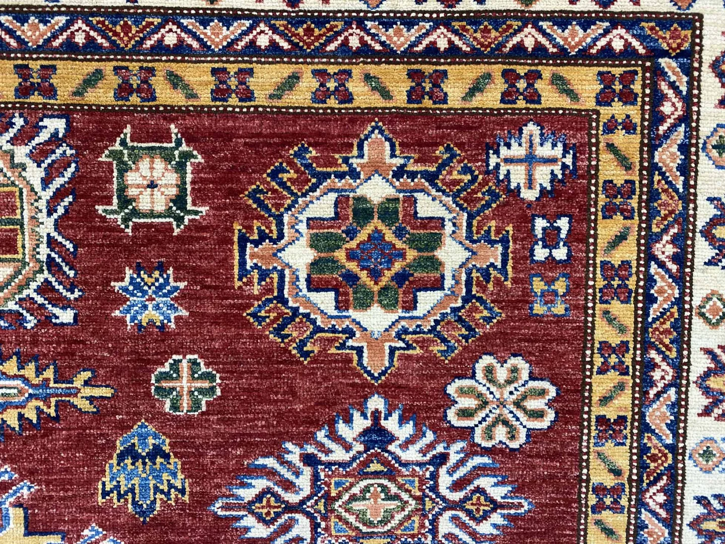 Orientteppich Kazak 233 x 186 cm Wolle handgeknüpft