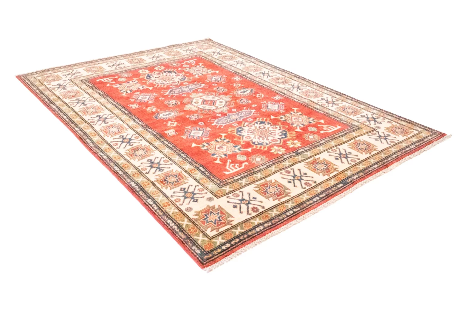 Orientteppich Kazak 253 x 188 cm Wolle handgeknüpft