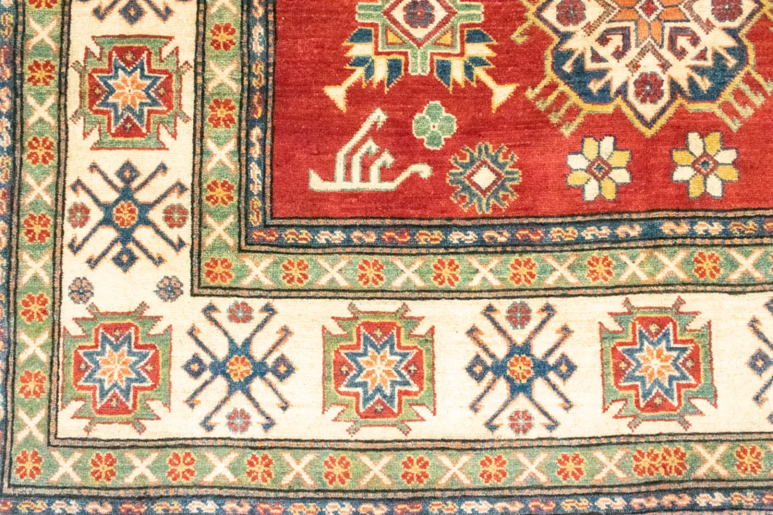 Orientteppich Kazak 253 x 188 cm Wolle handgeknüpft