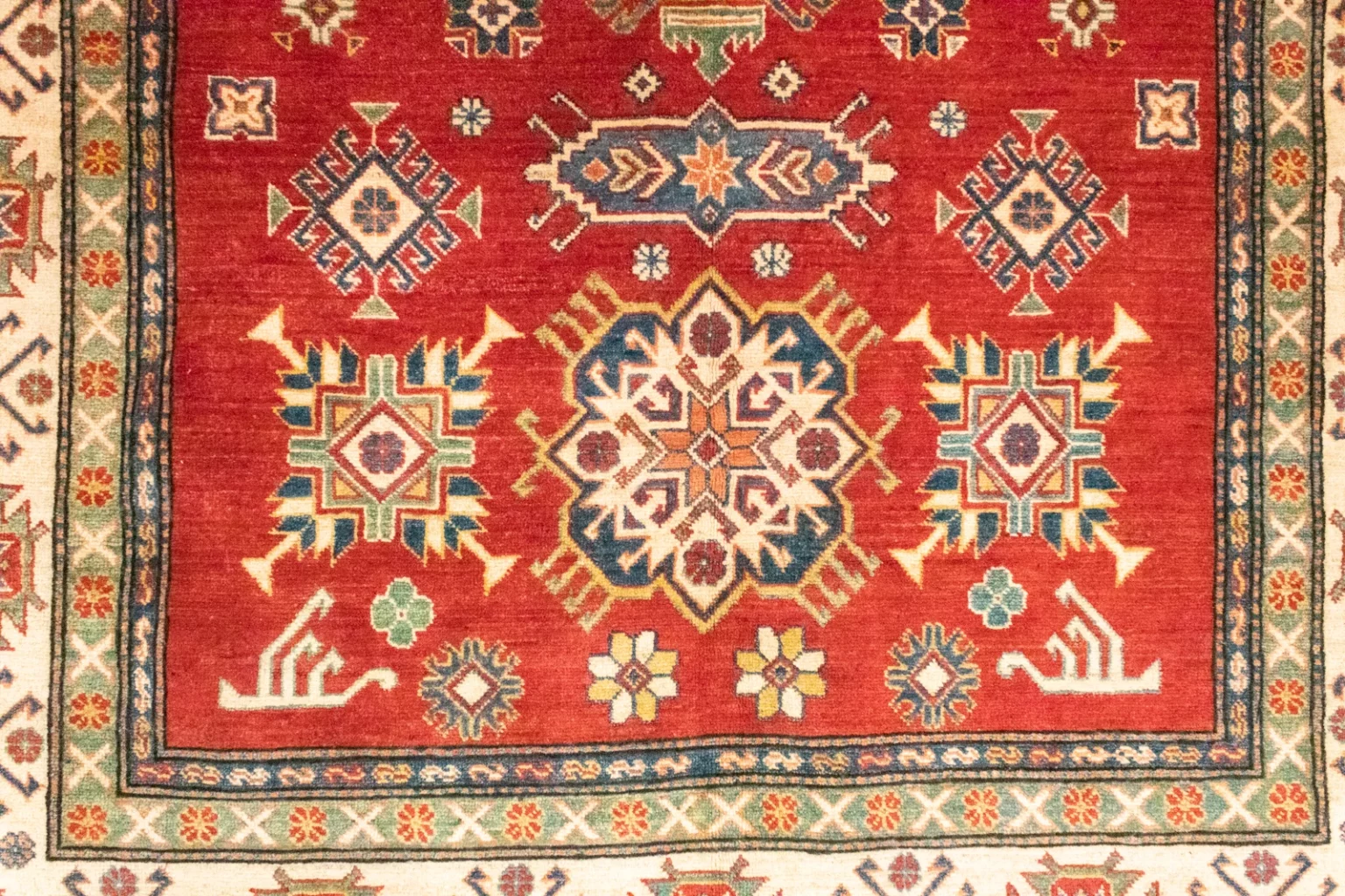 Orientteppich Kazak 253 x 188 cm Wolle handgeknüpft