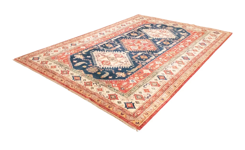 kazak-perserteppich-297-x-207-cm-geometrisches-design-handgeknupft-kurzer-2 Orientteppich Kazak 297 x 207 cm Wolle handgeknüpft