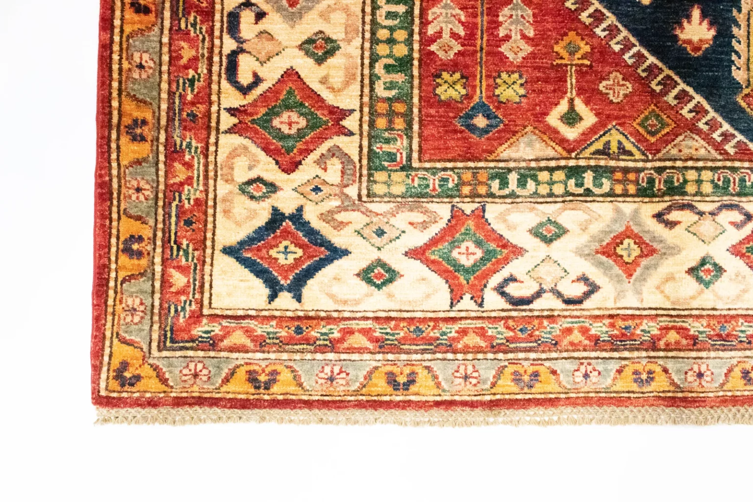 kazak-perserteppich-297-x-207-cm-geometrisches-design-handgeknupft-kurzer-4 Orientteppich Kazak 297 x 207 cm Wolle handgeknüpft