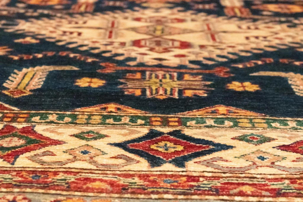 kazak-perserteppich-297-x-207-cm-geometrisches-design-handgeknupft-kurzer-8 Orientteppich Kazak 297 x 207 cm Wolle handgeknüpft