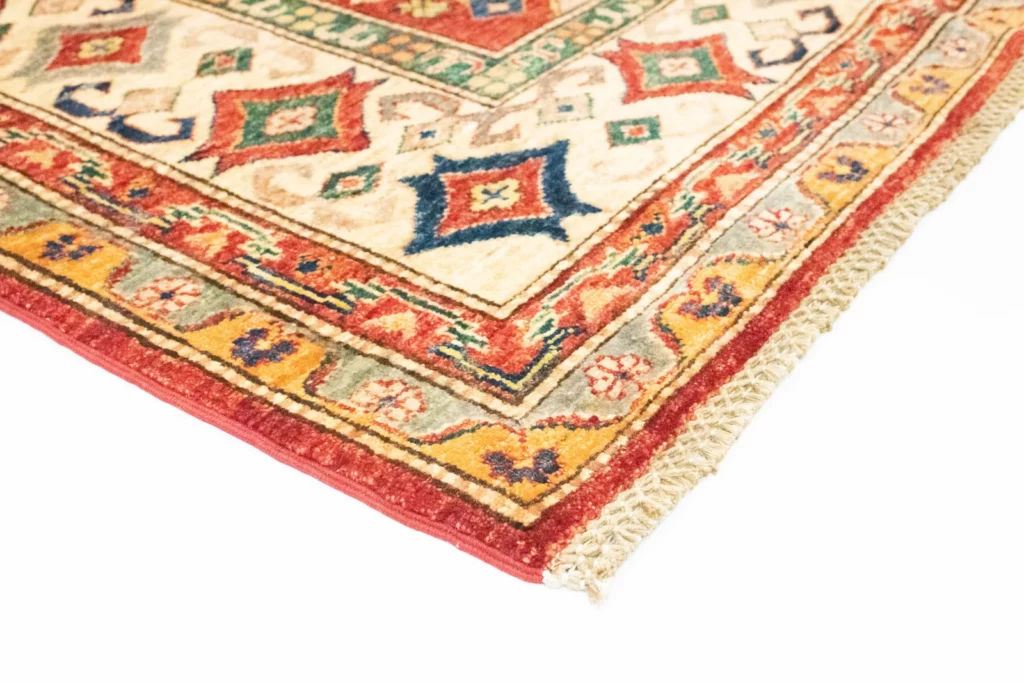 kazak-perserteppich-297-x-207-cm-geometrisches-design-handgeknupft-kurzer-9 Orientteppich Kazak 297 x 207 cm Wolle handgeknüpft