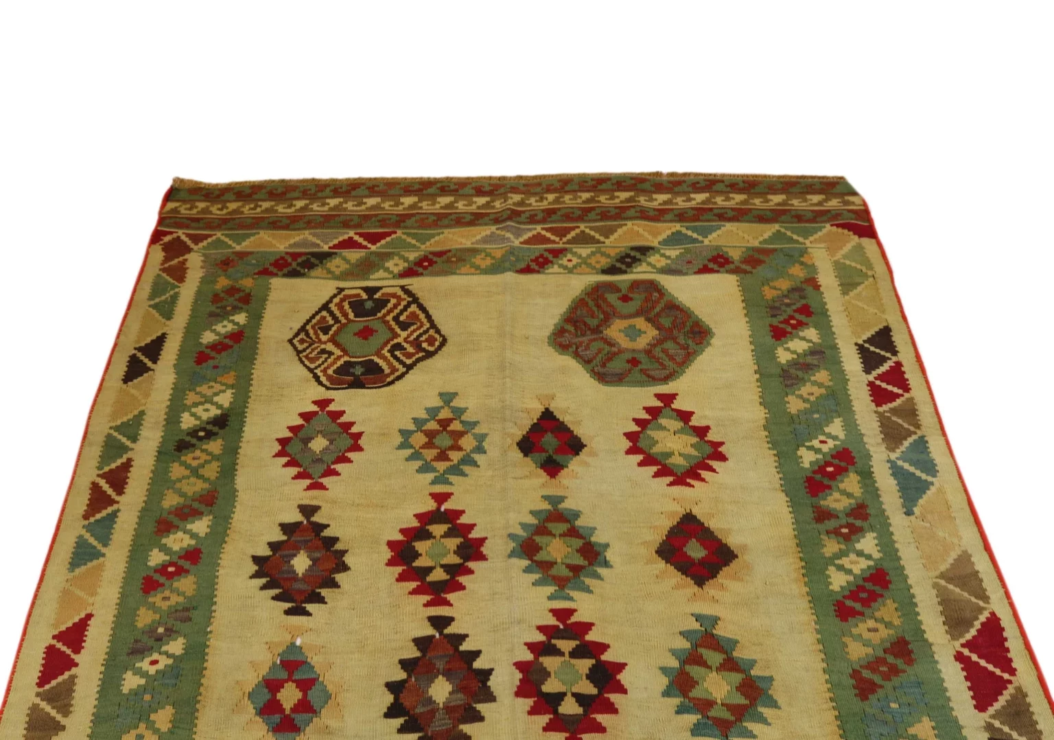 kelim-215-x-146-cm-handgewebter-teppich-aus-fars-mit-beidseitigem-muster-2 Perserteppich Fars 215 x 146 cm handgewebt
