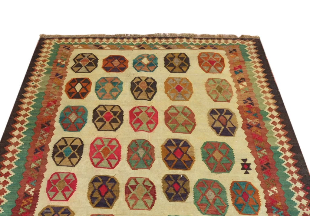 kelim-237-x-150-cm-handgewebter-teppich-mit-beidseitigem-muster-ideal-2 Perserteppich Fars 237 x 150 cm Wolle handgewebt