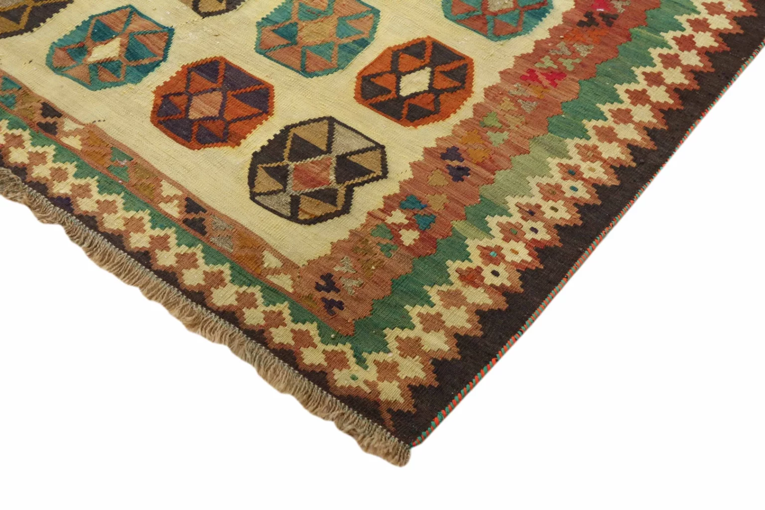 kelim-237-x-150-cm-handgewebter-teppich-mit-beidseitigem-muster-ideal-3 Perserteppich Fars 237 x 150 cm Wolle handgewebt