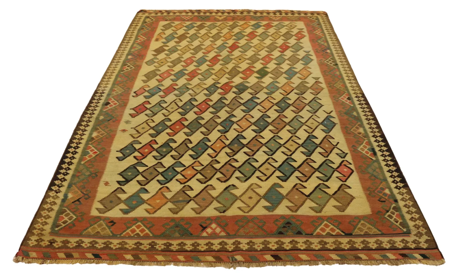 kelim-248-x-158-cm-handgewebt-mit-doppelseitigem-design-traditioneller-1 Perserteppich Fars 248 x 158 cm handgewebt