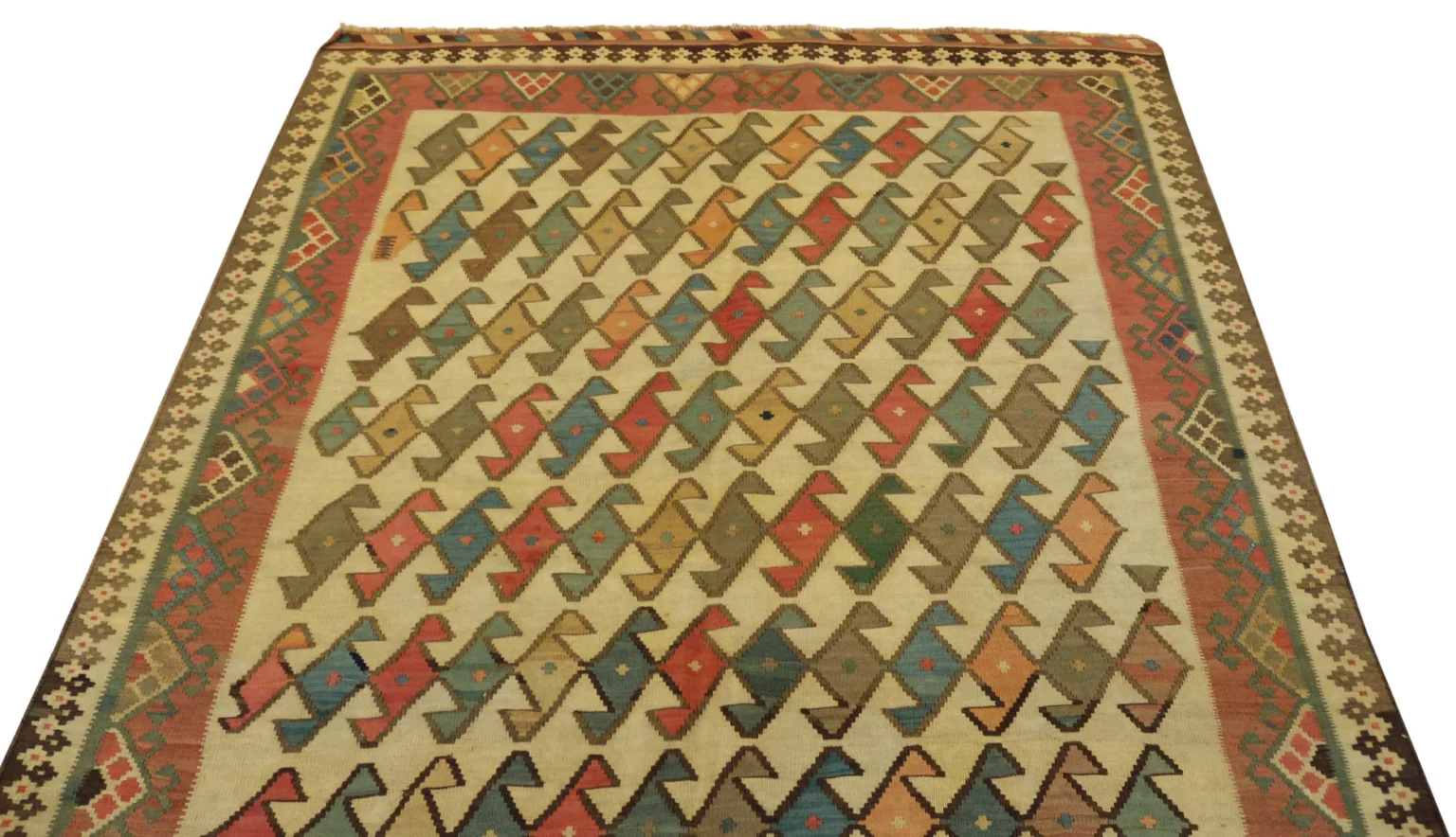 kelim-248-x-158-cm-handgewebt-mit-doppelseitigem-design-traditioneller-3 Perserteppich Fars 248 x 158 cm handgewebt