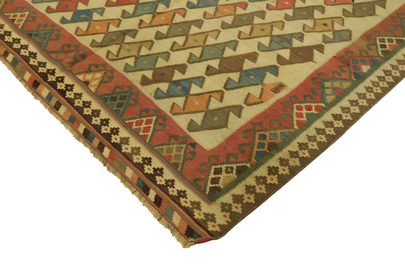 kelim-248-x-158-cm-handgewebt-mit-doppelseitigem-design-traditioneller-4 Perserteppich Fars 248 x 158 cm handgewebt
