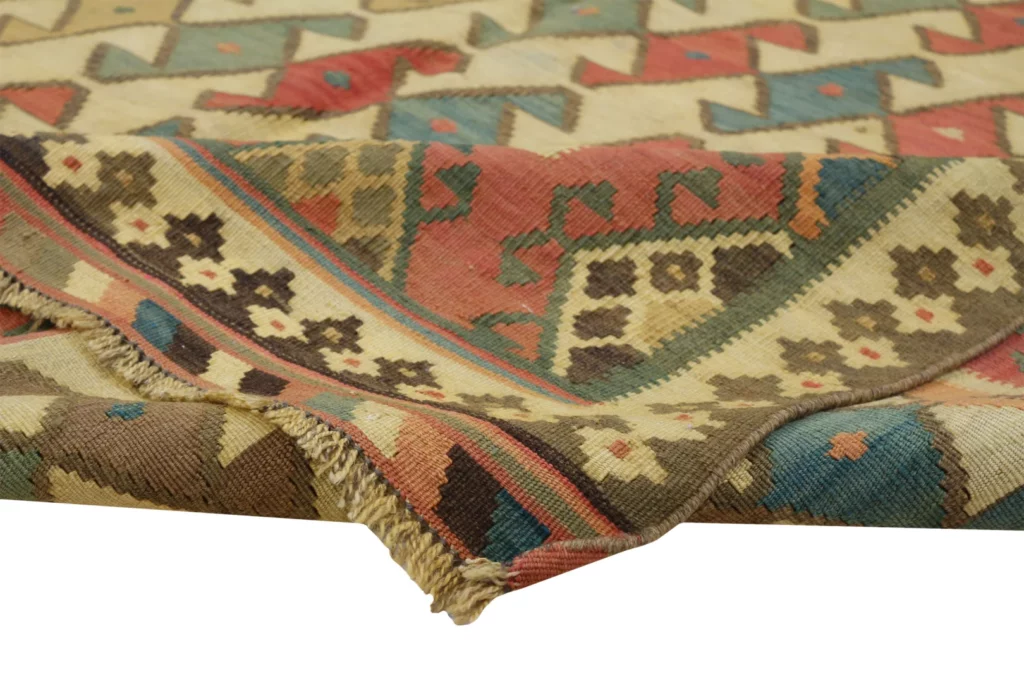 kelim-248-x-158-cm-handgewebt-mit-doppelseitigem-design-traditioneller-5 Perserteppich Fars 248 x 158 cm handgewebt
