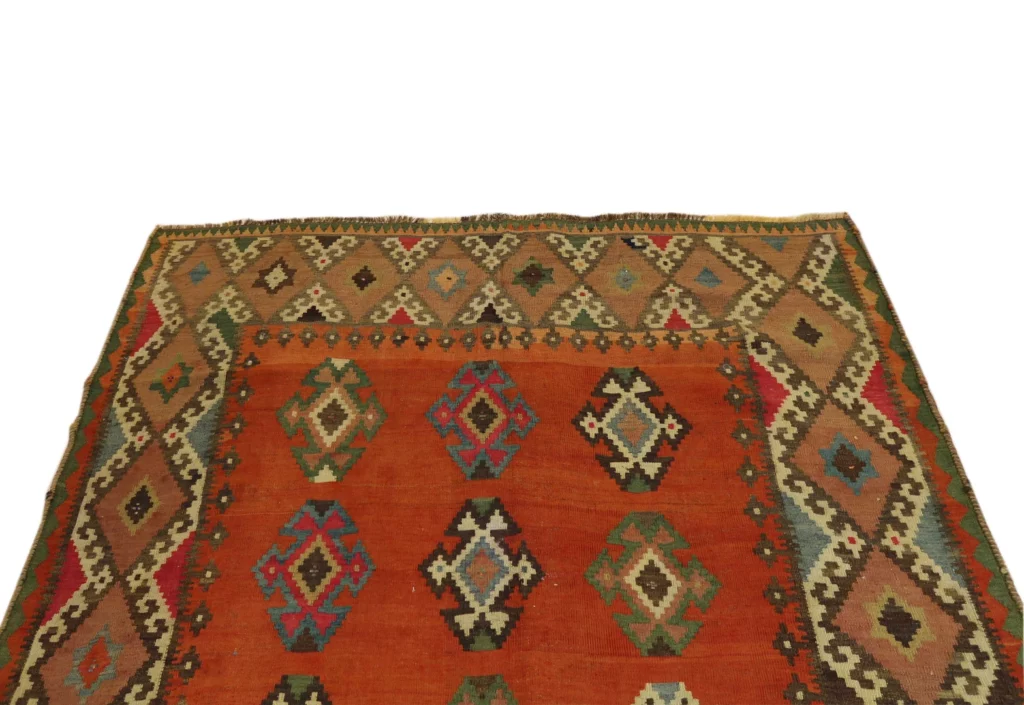 eleganter-kelim-262-x-160-cm-handgewebt-mit-symmetrischen-mustern-1-4 Perserteppich Fars 262 x 160 cm handgewebt