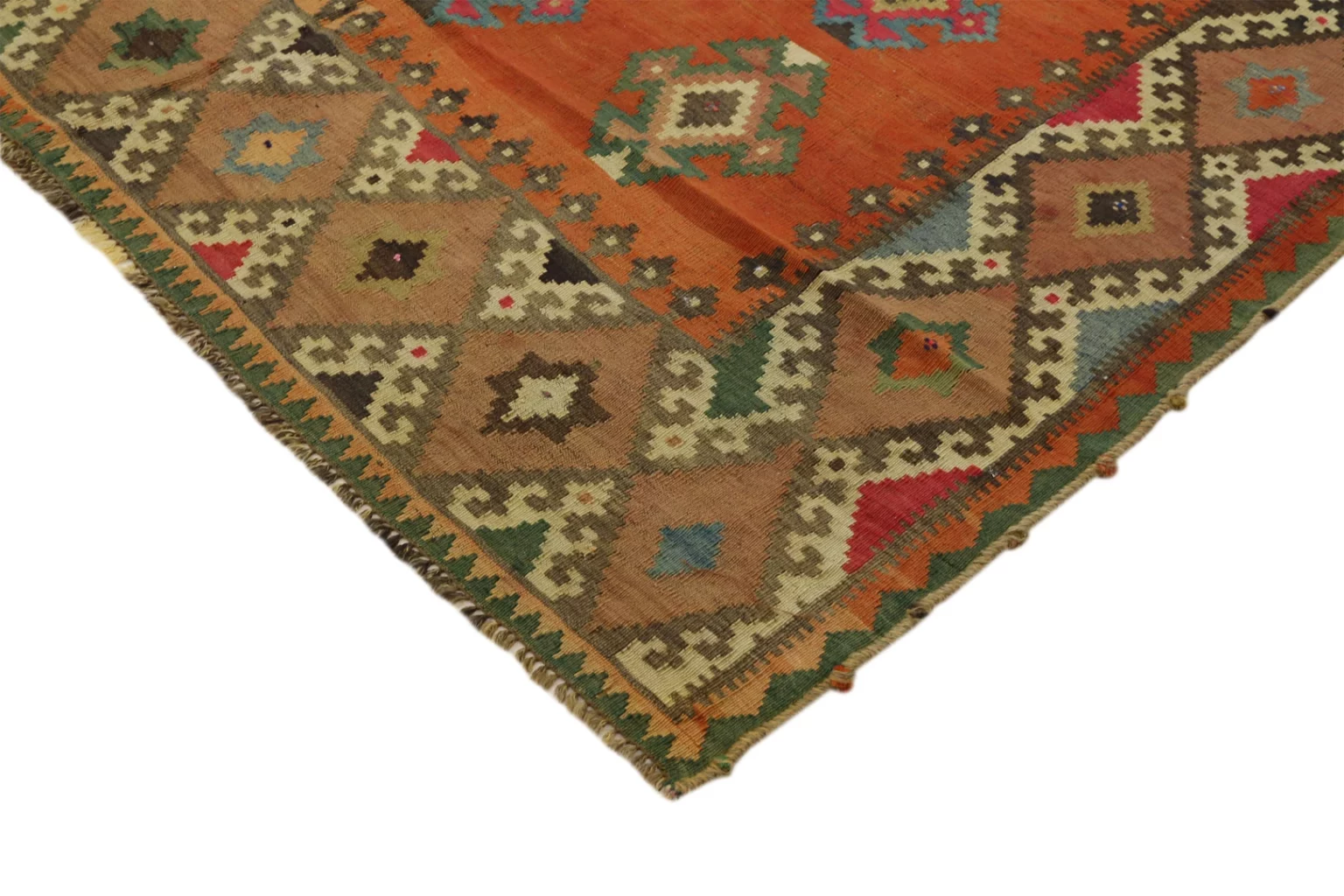 eleganter-kelim-262-x-160-cm-handgewebt-mit-symmetrischen-mustern-1-5 Perserteppich Fars 262 x 160 cm handgewebt