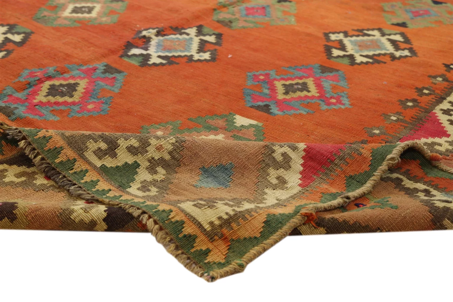 eleganter-kelim-262-x-160-cm-handgewebt-mit-symmetrischen-mustern-1-6 Perserteppich Fars 262 x 160 cm handgewebt