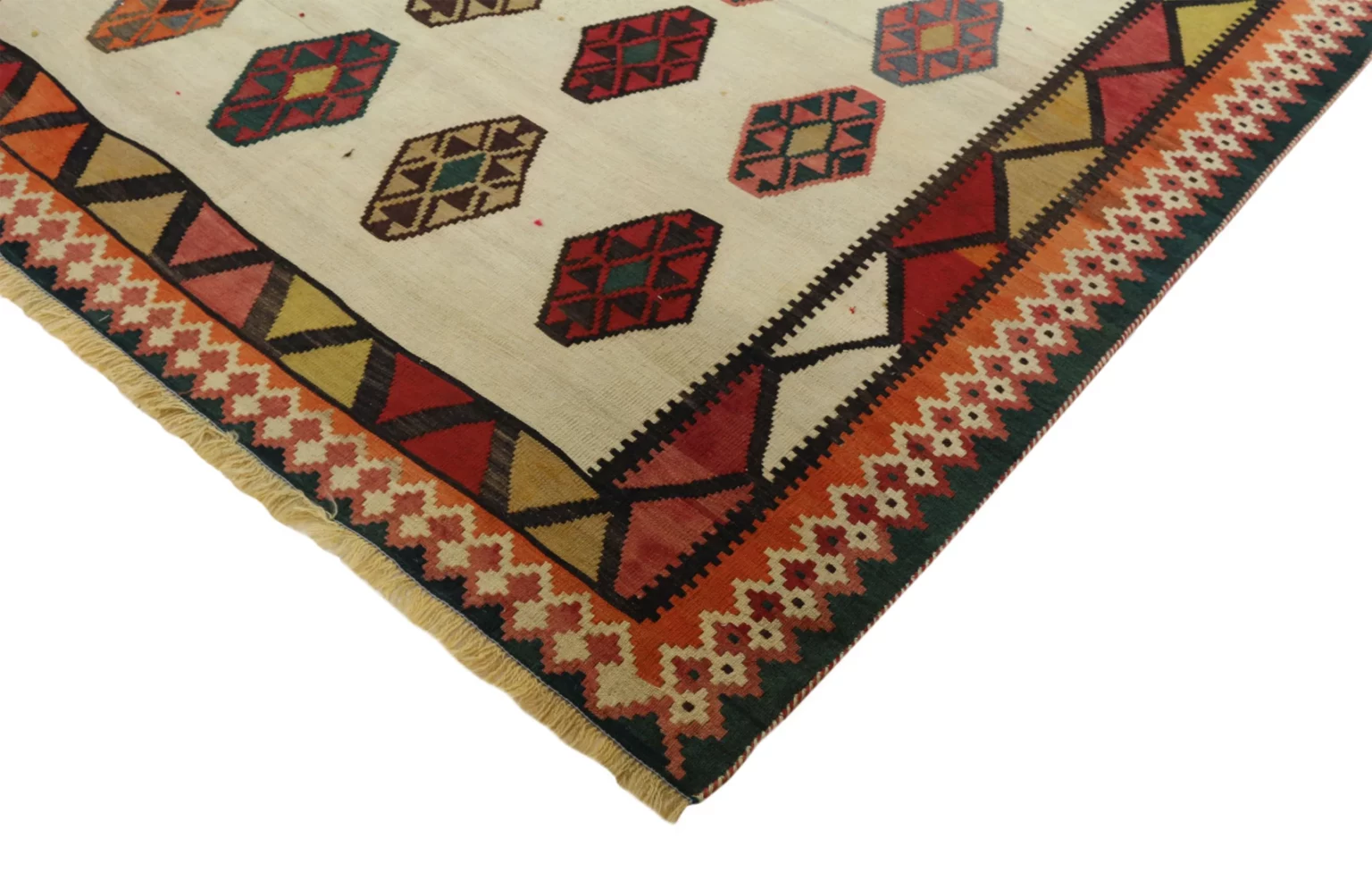 kelim-263-x-172-cm-wunderschoner-gewebter-teppich-mit-identischem-muster-3 Perserteppich Fars 263 x 172 cm handgewebt