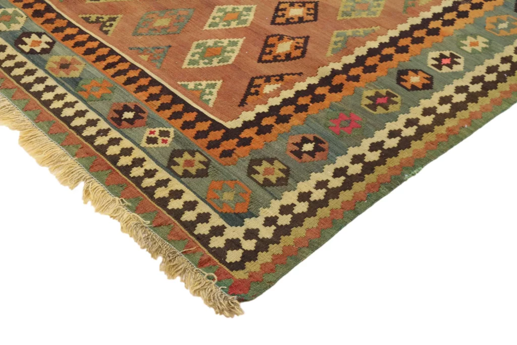 kelim-284-x-152-cm-handgewebter-teppich-mit-beidseitig-identischem-muster-1-4 Perserteppich Fars 284 x 152 cm handgewebt