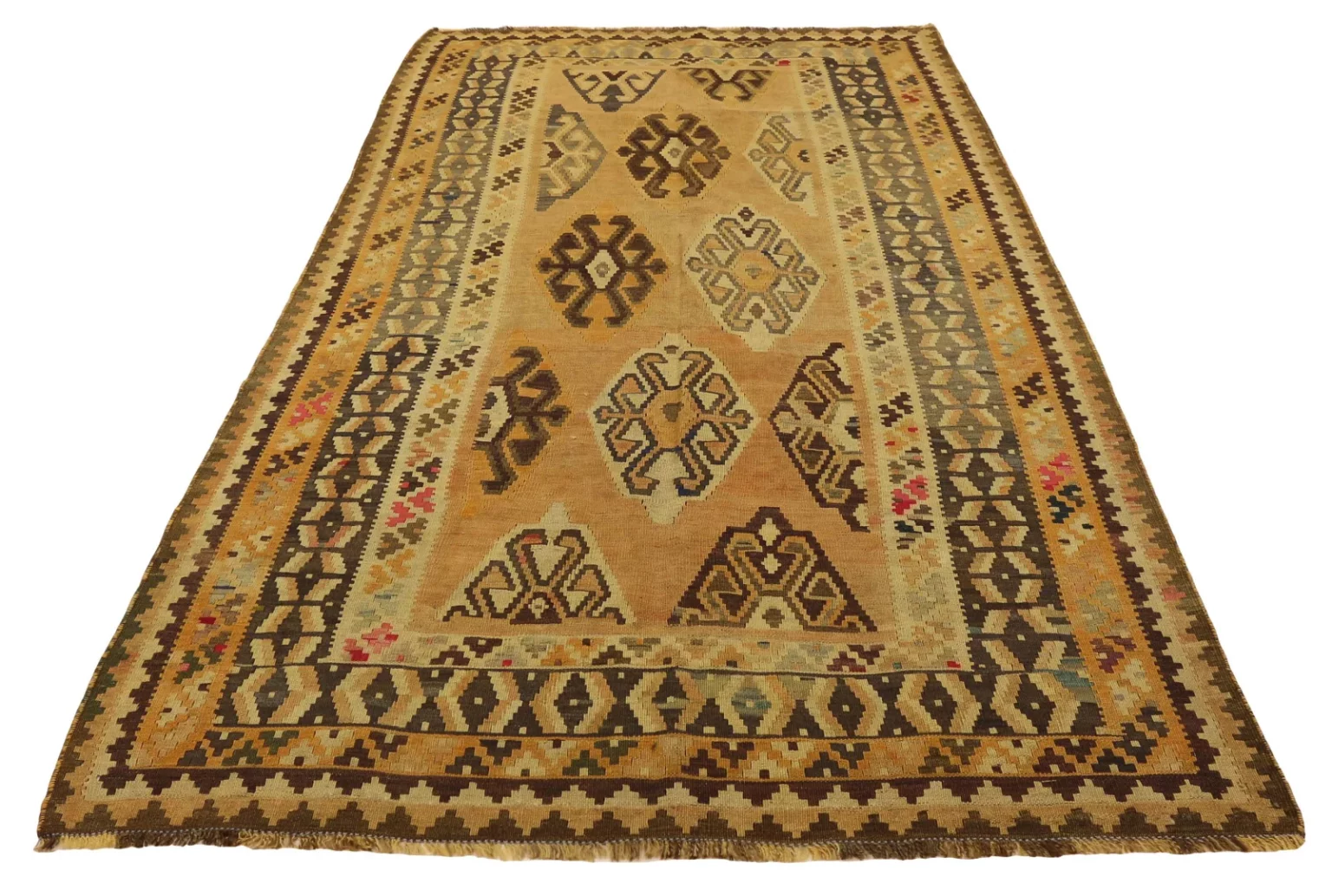 kelim-285-x-155-cm-gewebt-ohne-flor-mit-identischen-mustern-auf-vorder-1-1 Perserteppich Fars 285 x 155 cm Wolle handgewebt