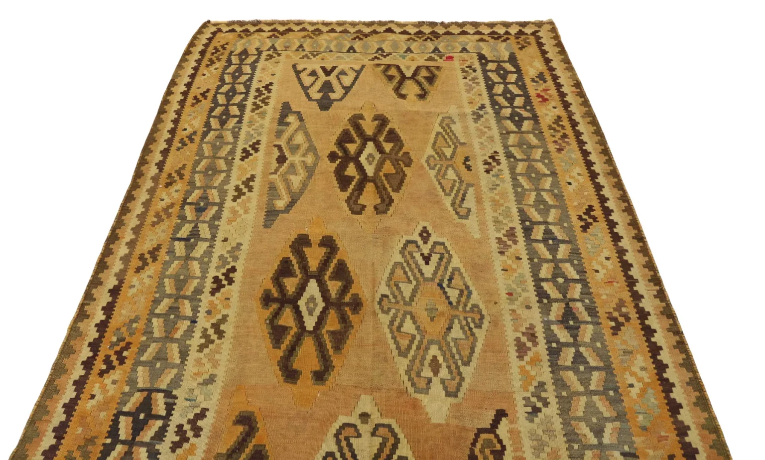 kelim-285-x-155-cm-gewebt-ohne-flor-mit-identischen-mustern-auf-vorder-1-3 Perserteppich Fars 285 x 155 cm Wolle handgewebt