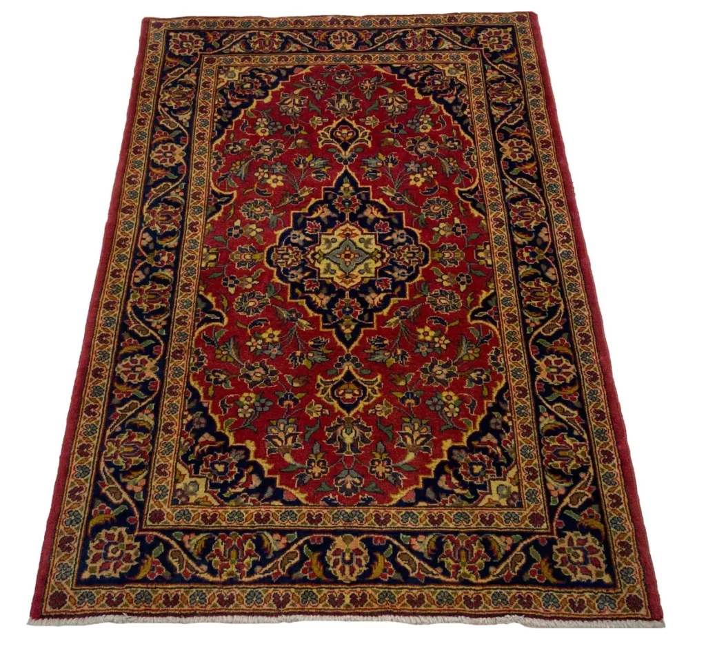 Perserteppich Keshan 144 x 98 cm Schafwolle handgeknüpft