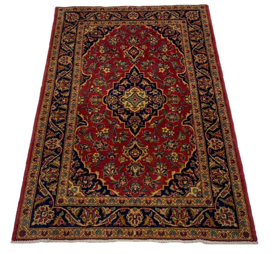Perserteppich Keshan 144 x 98 cm Schafwolle handgeknüpft