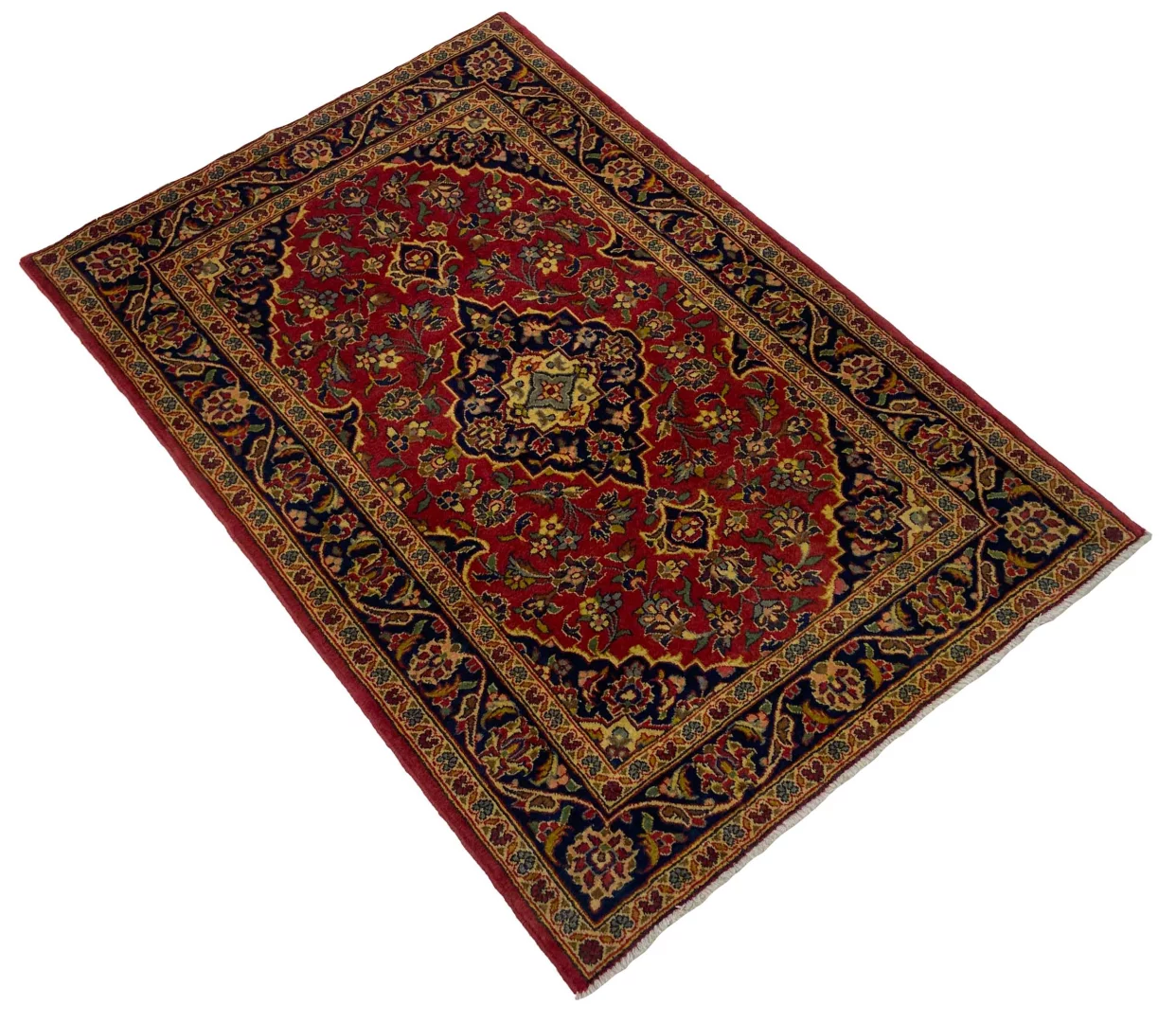Perserteppich Keshan 144 x 98 cm Schafwolle handgeknüpft