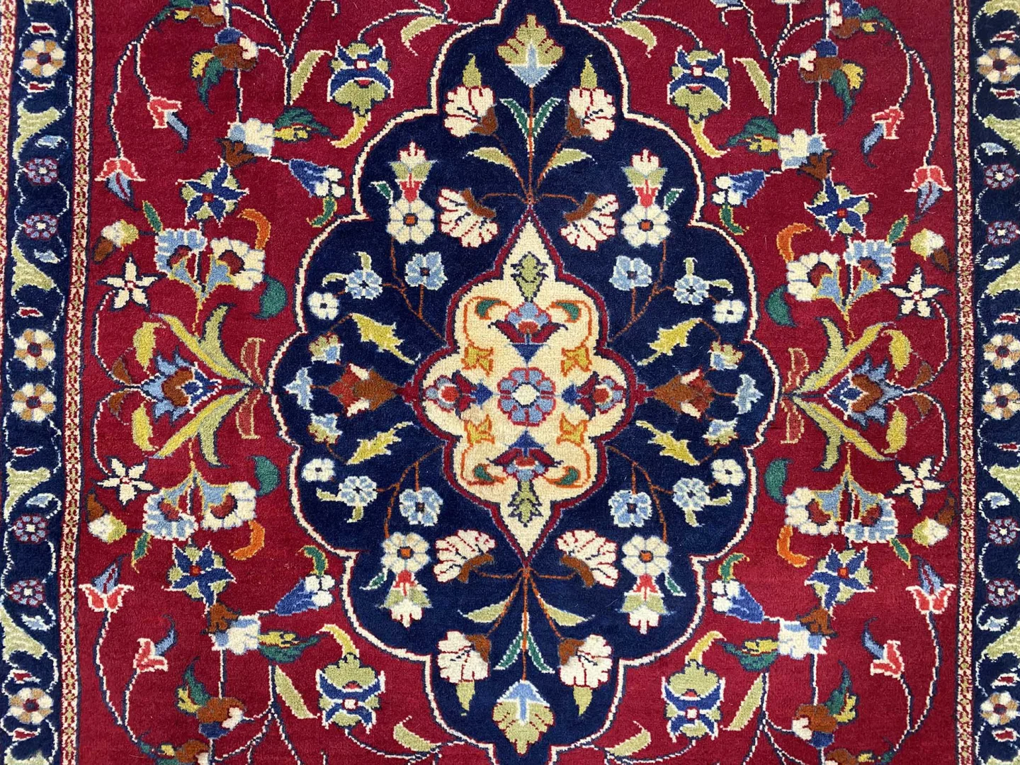 Perserteppich Keshan 145 x 100 cm Schafwolle handgeknüpft
