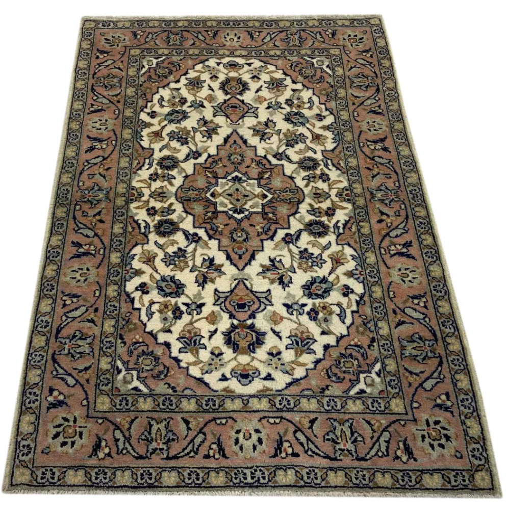 Perserteppich Keshan 147 x 99 cm Schafwolle handgeknüpft