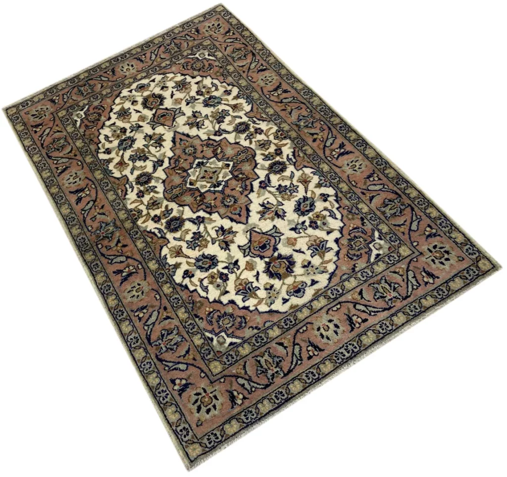 Perserteppich Keshan 147 x 99 cm Schafwolle handgeknüpft
