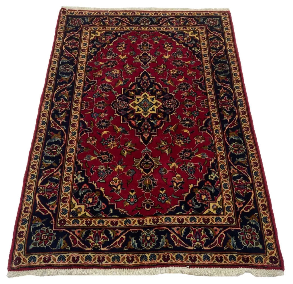 Perserteppich Keshan 150 x 100 cm Schafwolle handgeknüpft