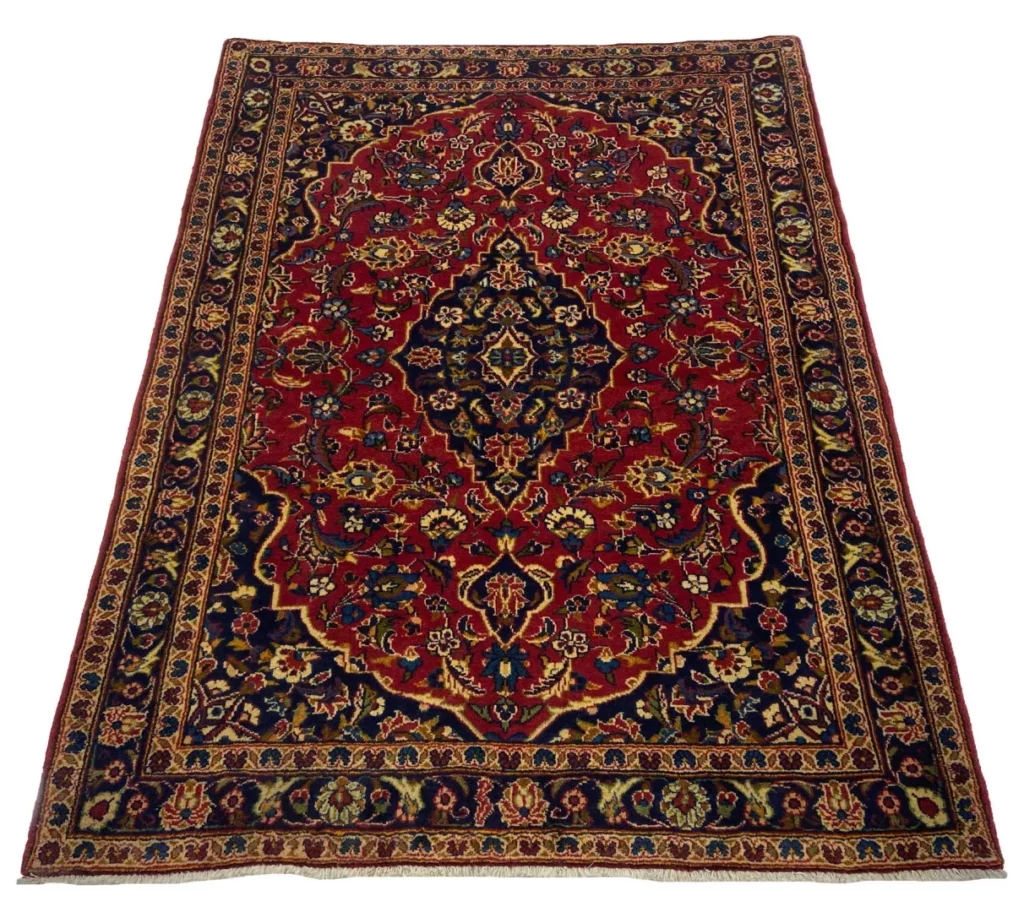 Perserteppich Keshan 150 x 112 cm Schafwolle handgeknüpft