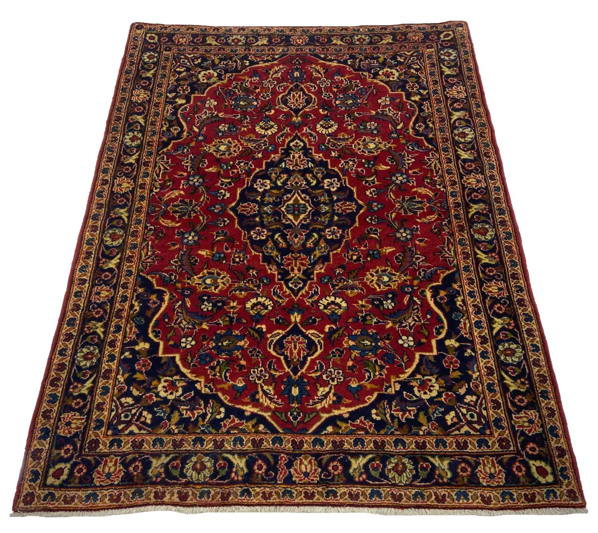 Perserteppich Keshan 150 x 112 cm Schafwolle handgeknüpft