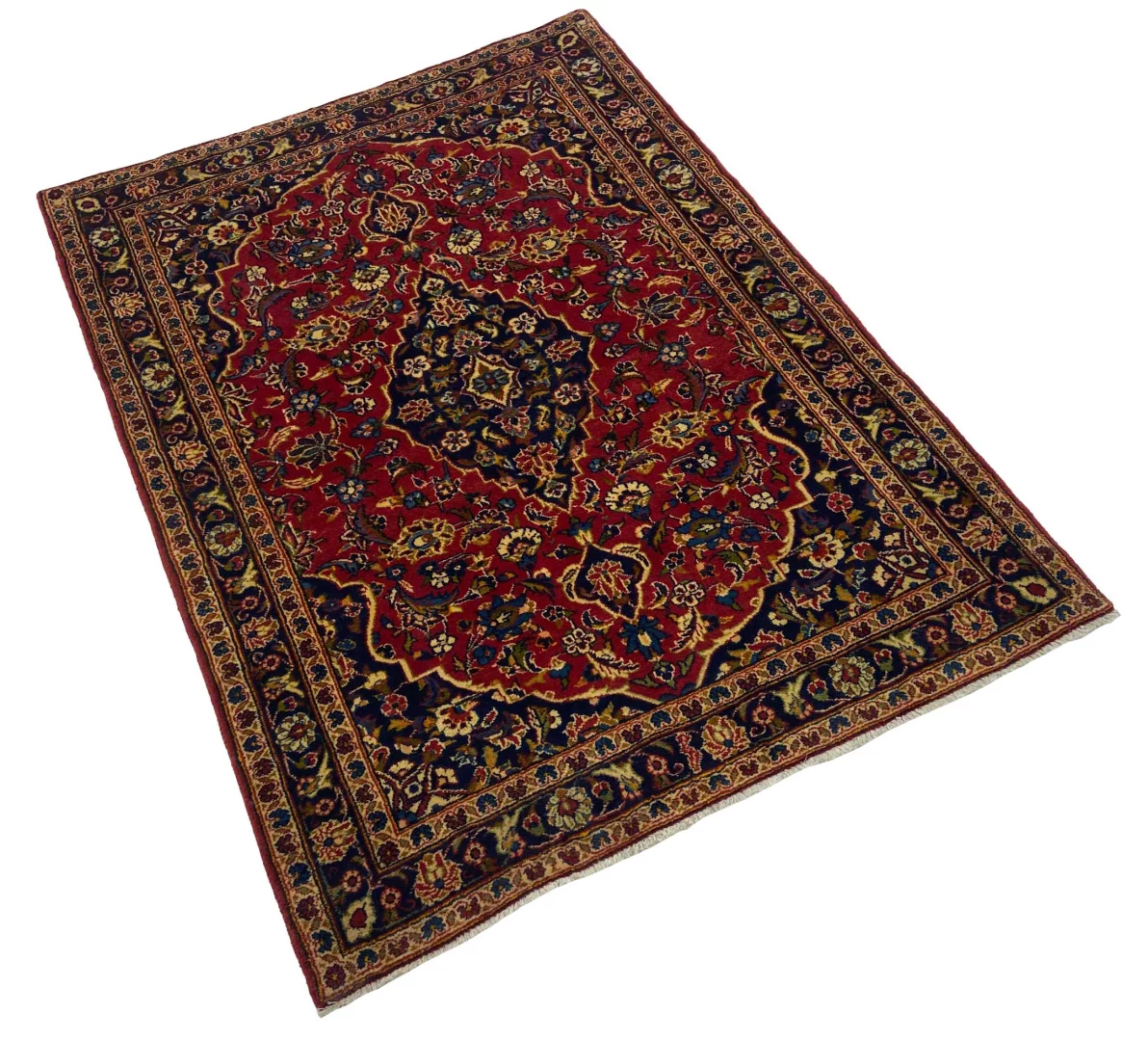 Perserteppich Keshan 150 x 112 cm Schafwolle handgeknüpft