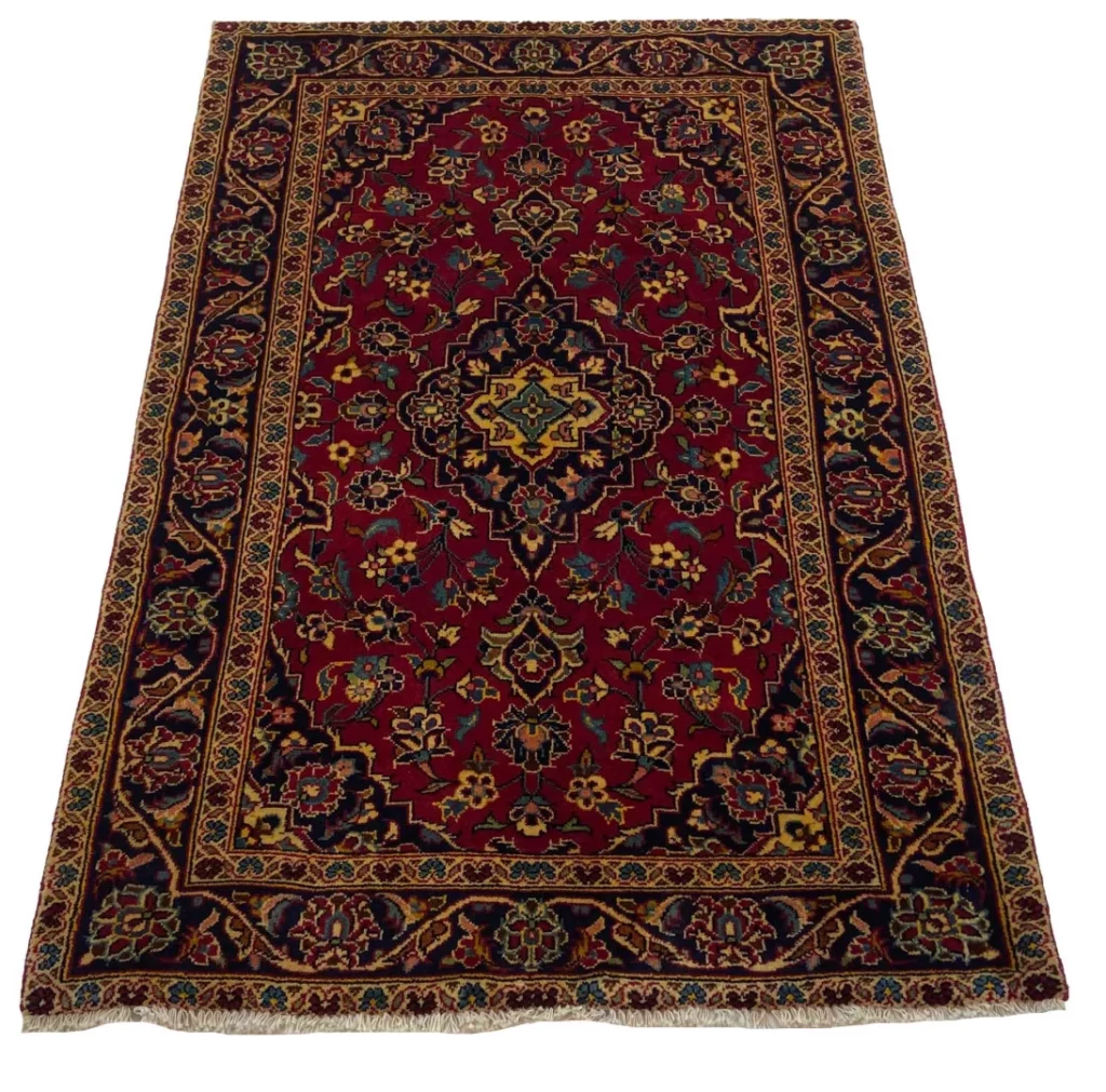 Perserteppich Keshan 151 x 96 cm Schafwolle handgeknüpft