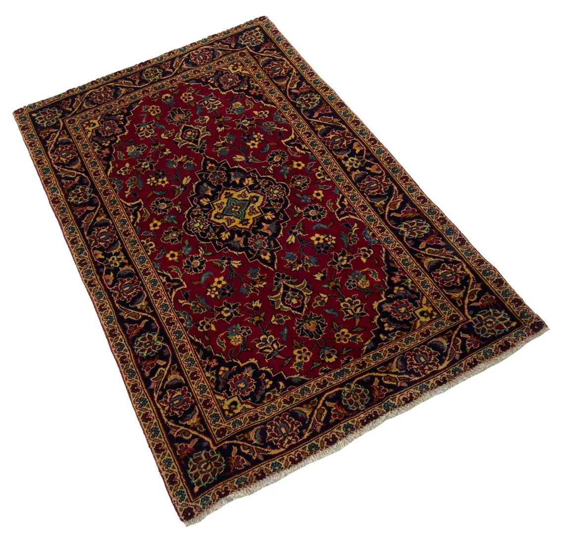 Perserteppich Keshan 151 x 96 cm Schafwolle handgeknüpft