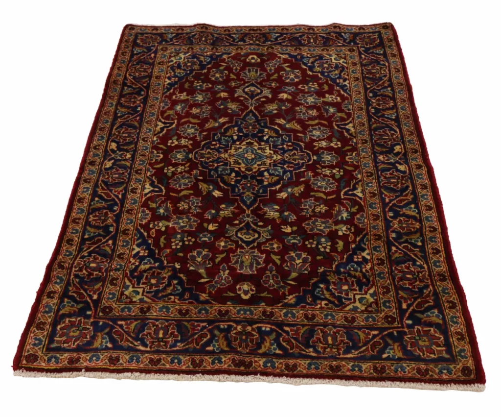 Perserteppich Keshan 151 x 97 cm Schafwolle handgeknüpft