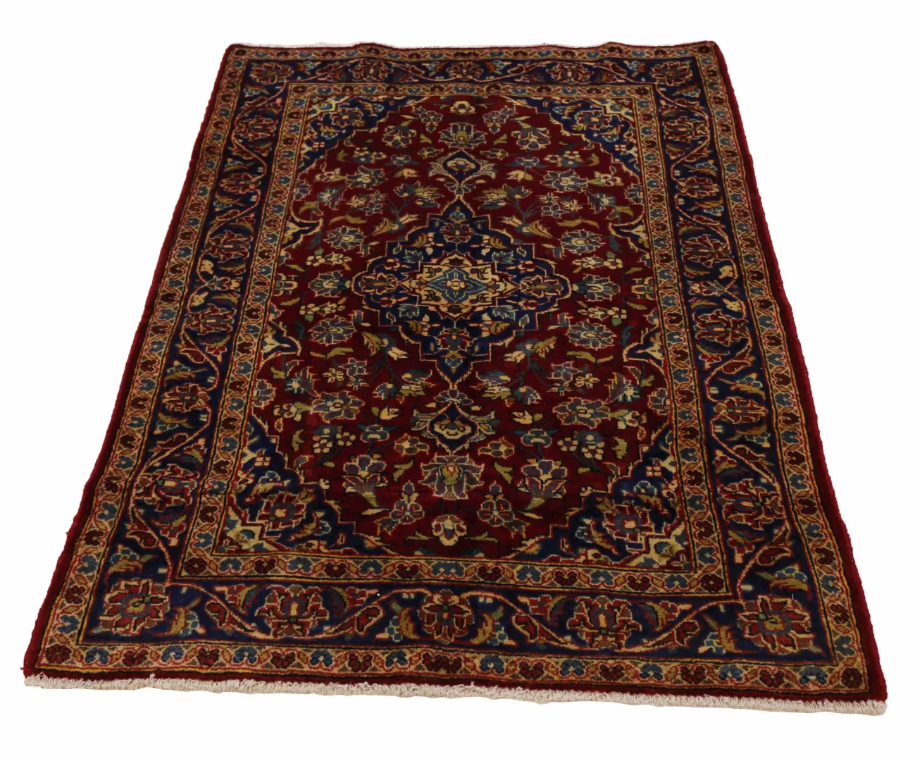 Perserteppich Keshan 151 x 97 cm Schafwolle handgeknüpft