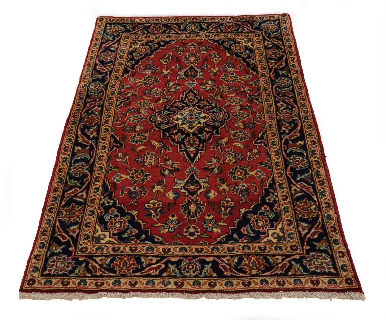 Perserteppich Keshan 152 x 90 cm Schafwolle handgeknüpft
