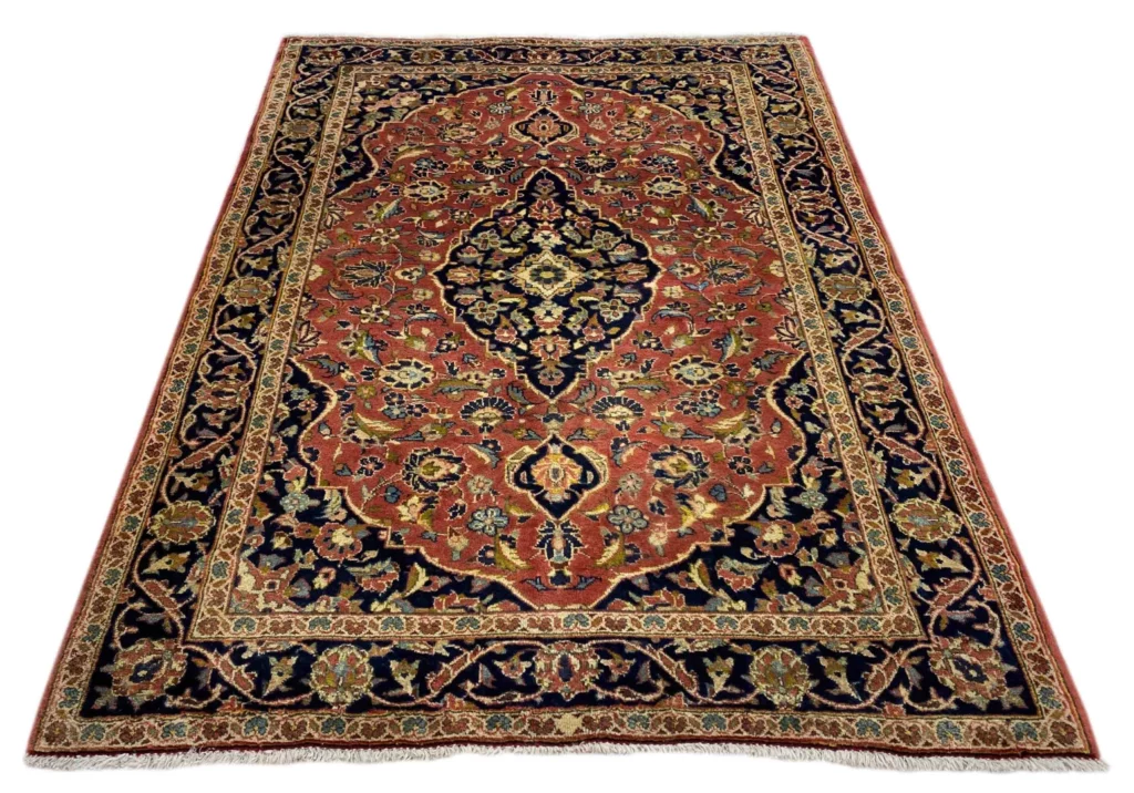 Perserteppich Keshan 153 x 117 cm Schafwolle handgeknüpft