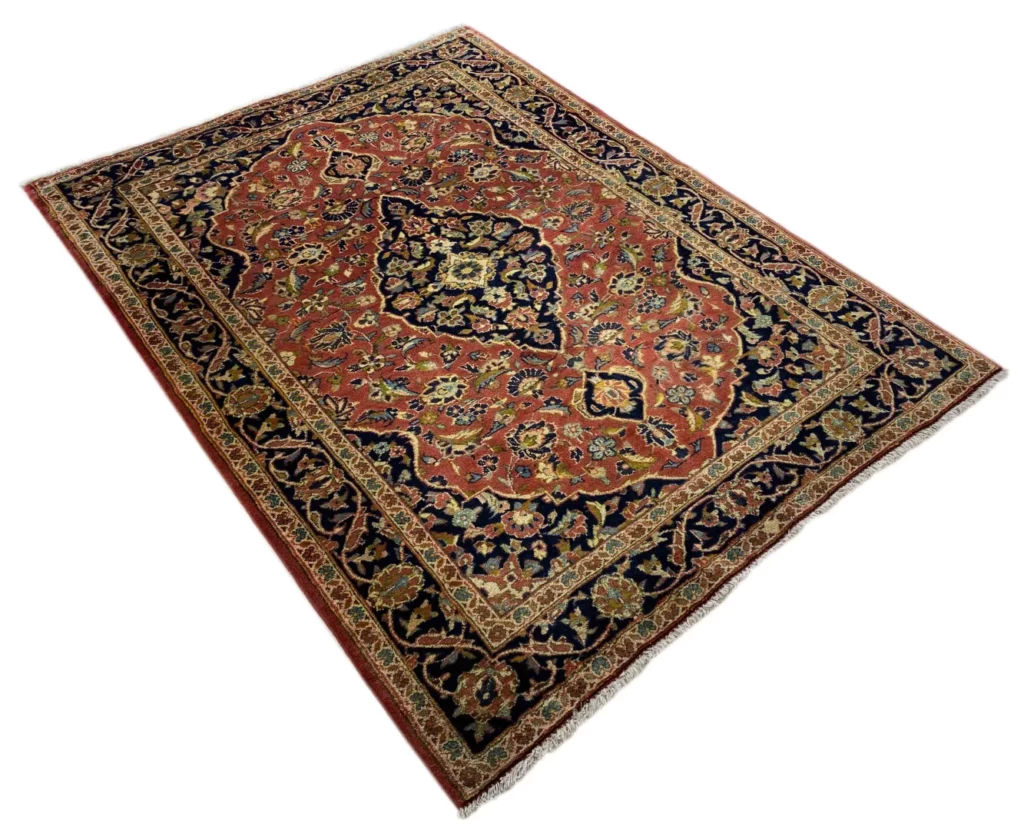 Perserteppich Keshan 153 x 117 cm Schafwolle handgeknüpft